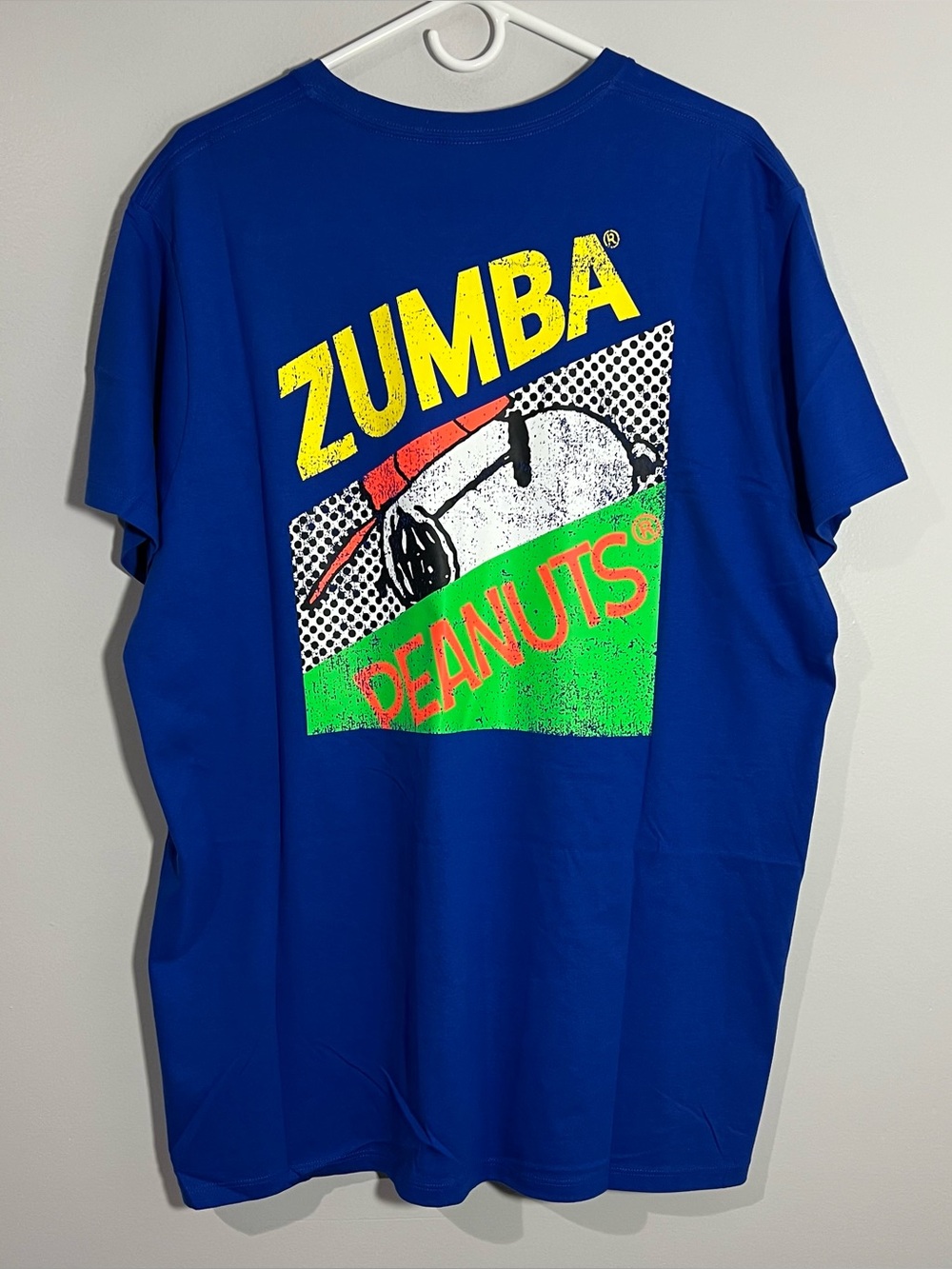 NEW Zumba X Peanuts Snoopy Dance Blue Short Sleeve T-Shirt Mens XL / XXL